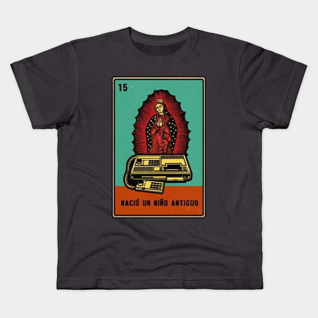 Vintage Video Game Console Loteria Kids T-Shirt by Kujo Vintage